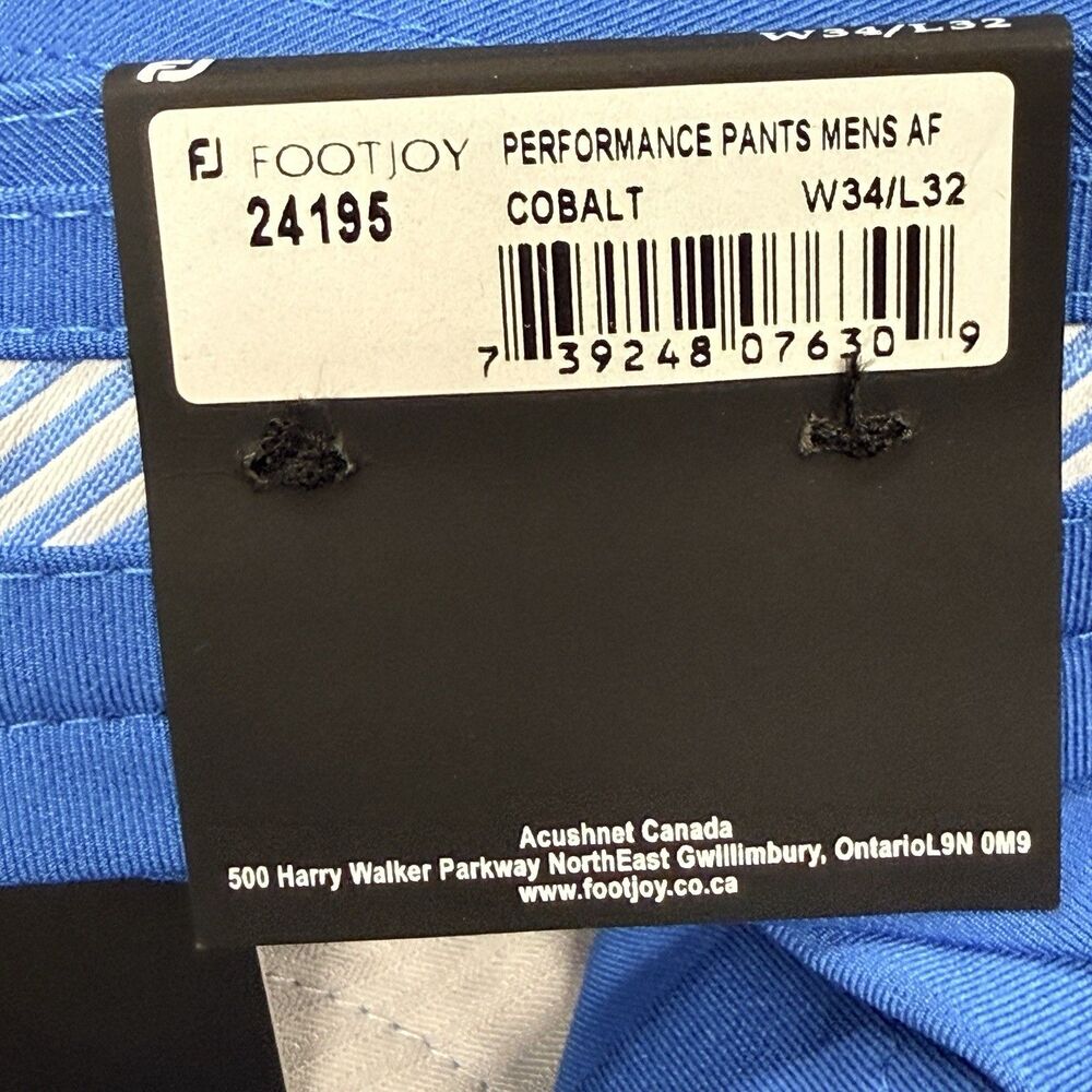 2–NEW FootJoy FJ Men’s 34X32 Athletic Fit Performance Pants Cobalt & Ice Blue - Picture 6 of 16